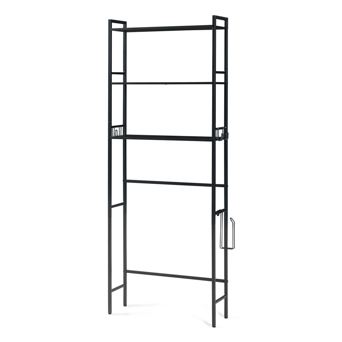 Mueble de baño sobre el inodoro ljukhobro metal 164x64x20cm - negro [en.casa]