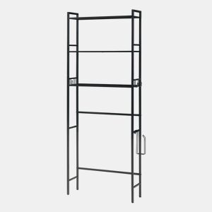 Estante de casa de banho Ljukhobro 3 prateleiras 164x64x20 cm Preto en.casa