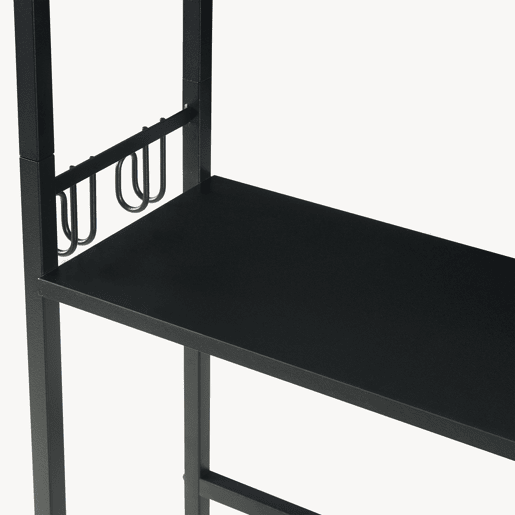 Estante de casa de banho Ljukhobro 3 prateleiras 164x64x20 cm Preto en.casa