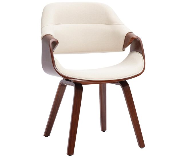Silla de comedor Maira Tela Nogal/crema 60X62X87 cm