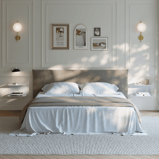 Mesa de cabeceira de parede Notodden aço 40x23x23 cm Branco en.casa