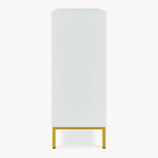 Aparador Reyri 4 portas 90x80x35 cm Brancodourado en.casa