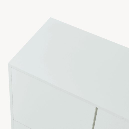 Aparador Reyri 4 portas 90x80x35 cm Brancodourado en.casa