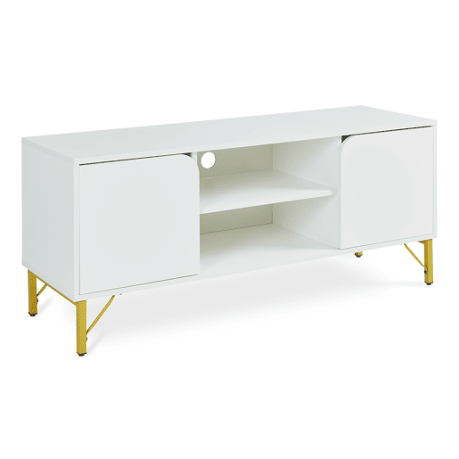 Móvel para televisão Reyri com 2 portas 120x39x52 cm brancodourado en.casa
