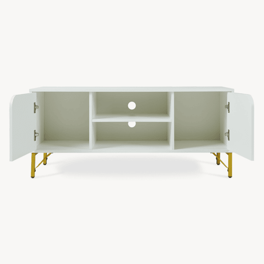 Móvel para televisão Reyri com 2 portas 120x39x52 cm brancodourado en.casa