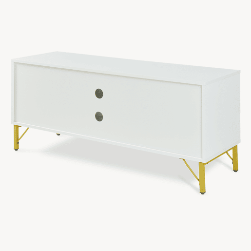 Móvel para televisão Reyri com 2 portas 120x39x52 cm brancodourado en.casa