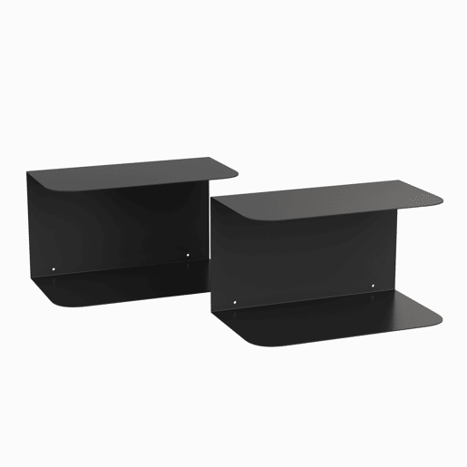 Conjunto de 2 mesas de cabeceira de parede Notodden aço 40x23x23 cm preto en.casa