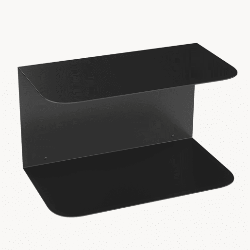 Conjunto de 2 mesas de cabeceira de parede Notodden aço 40x23x23 cm preto en.casa