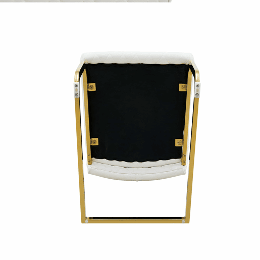 Conjunto de mesa e 2 cadeiras de jantar de 60 cm - mesa redonda em MDF com efeito de madeira, base dourada, cadeiras brancas com padrão em losangos e estrutura metálica - brancodouradomadeira