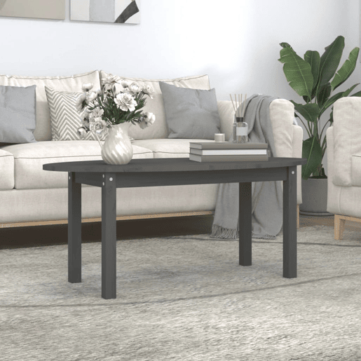 Mesa de Centro, Mesa baixa, 110x55x45 cm madeira de pinho maciça cinzento