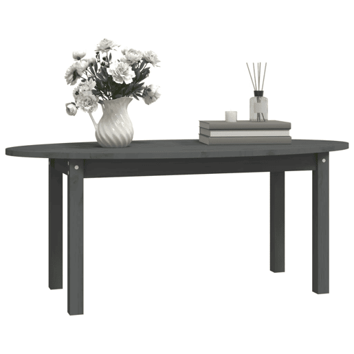 Mesa de Centro, Mesa baixa, 110x55x45 cm madeira de pinho maciça cinzento