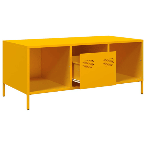 Mesa de Centro, Mesa baixa, 101,5x50x43,5 cm aço laminado frio amarelo mostarda