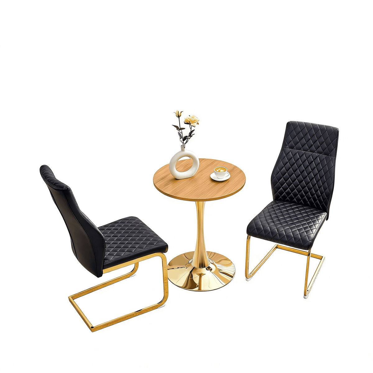 Conjunto de mesas y sillas de comedor 60x60 Negro