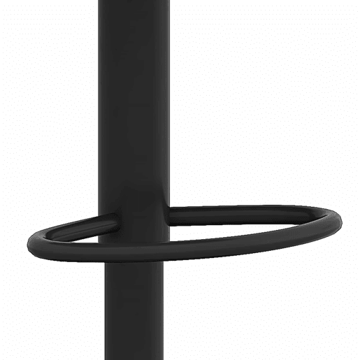 Conjunto de bar de 89 cm - Mesa de vidro com 2 bancos giratórios em tecido técnico castanho, estrutura metálica preta - Castanho+Preto+Transparente