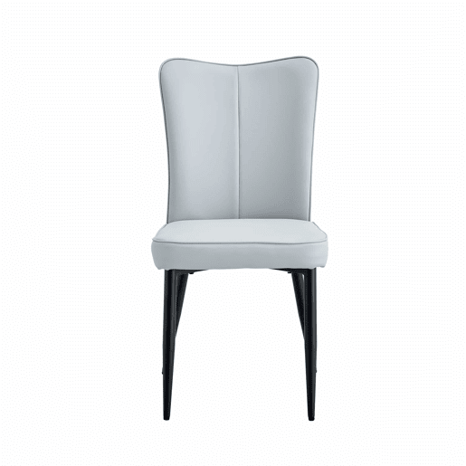 Conjunto de mesa e cadeiras de 60 cm - Mesa redonda em MDF com 2 cadeiras de jantar em PU - Cinza claro e preto