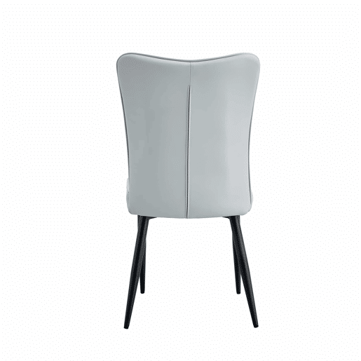 Conjunto de mesa e cadeiras de 60 cm - Mesa redonda em MDF com 2 cadeiras de jantar em PU - Cinza claro e preto