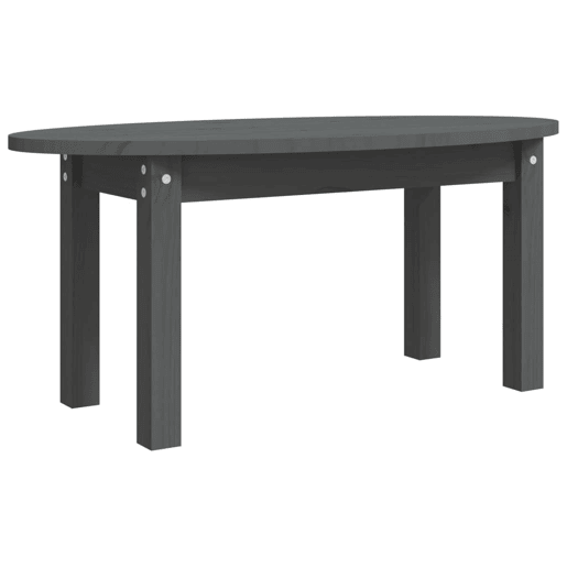 Mesa de Centro, Mesa baixa, 80x40x35 cm madeira de pinho maciça cinzento