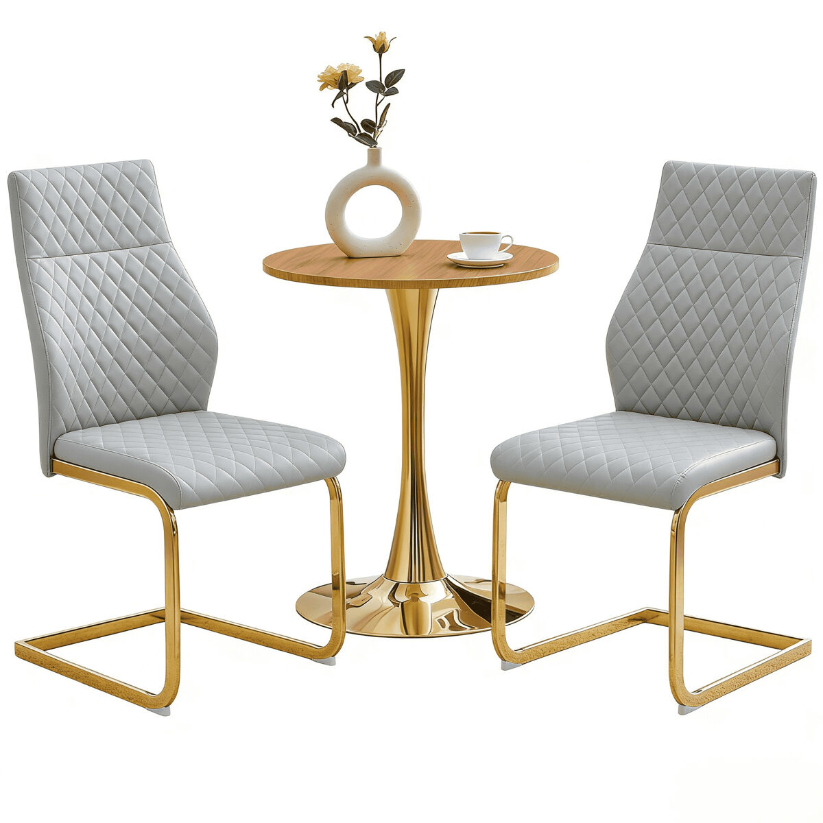 Conjunto de mesas y sillas de comedor 60x60 Gris