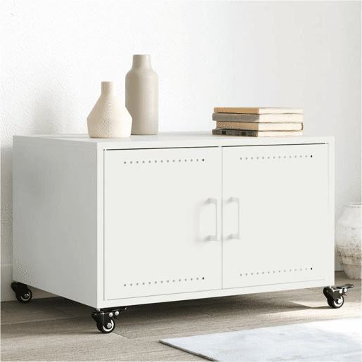 Mesa de Centro, Mesa baixa, 68x50x43,5 cm aço branco