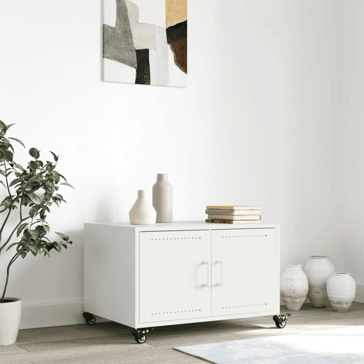 Mesa de Centro, Mesa baixa, 68x50x43,5 cm aço branco