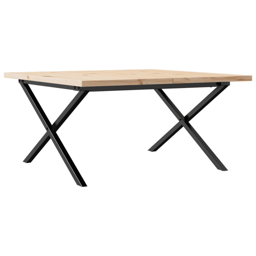 Mesa de Centro, Mesa baixa, estrutura em X 90x90x45,5 cm pinhoaço