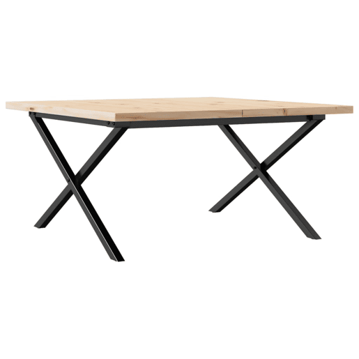 Mesa de Centro, Mesa baixa, estrutura em X 90x90x45,5 cm pinhoaço