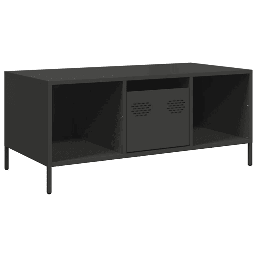 Mesa de Centro, Mesa baixa, 101,5x50x43,5 cm aço laminado a frio preto