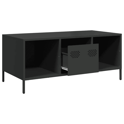 Mesa de Centro, Mesa baixa, 101,5x50x43,5 cm aço laminado a frio preto