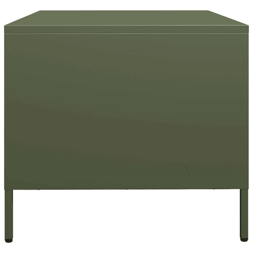 Mesa de Centro, Mesa baixa, 101,5x50x43,5 cm aço laminado a frio verde-azeitona