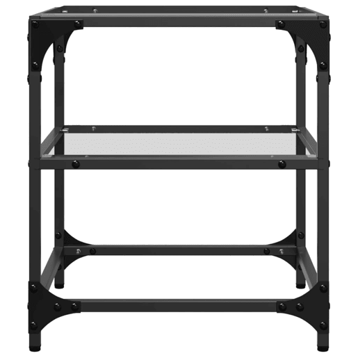 Mesa de Centro, Mesa baixa c topo em vidro transparente 40x40x45 cm aço Mesa de Centro, Mesa baixa c topo em vidro transparente 40x40x45 cm aço