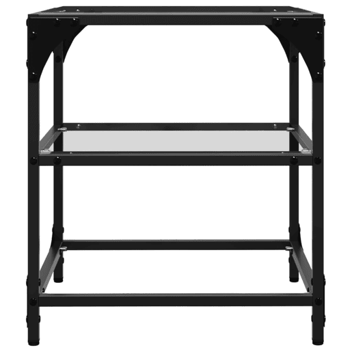 Mesa de Centro, Mesa baixa c topo em vidro transparente 40x40x45 cm aço Mesa de Centro, Mesa baixa c topo em vidro transparente 40x40x45 cm aço