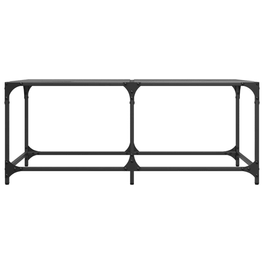 Mesa de Centro, Mesa baixa com topo em vidro preto 98,5x50x40 cm aço Mesa de Centro, Mesa baixa com topo em vidro preto 98,5x50x40 cm aço