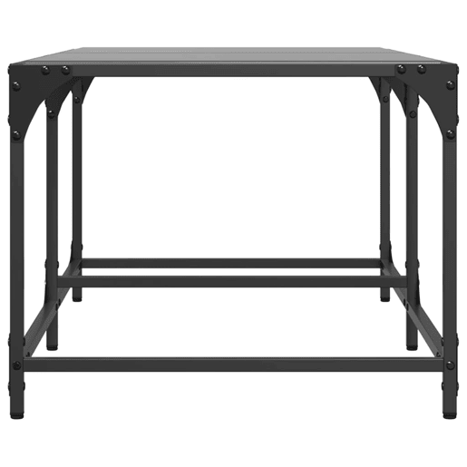 Mesa de Centro, Mesa baixa com topo em vidro preto 98,5x50x40 cm aço Mesa de Centro, Mesa baixa com topo em vidro preto 98,5x50x40 cm aço