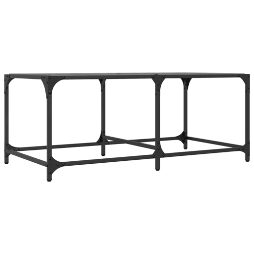 Mesa de Centro, Mesa baixa com topo em vidro preto 98,5x50x40 cm aço Mesa de Centro, Mesa baixa com topo em vidro preto 98,5x50x40 cm aço