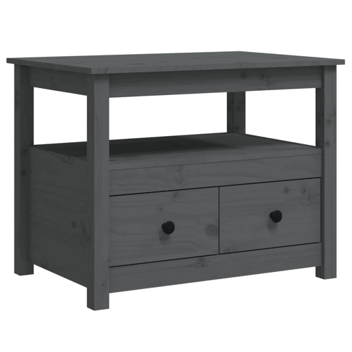 Mesa de Centro, Mesa baixa, 71x49x55 cm pinho maciço cinza Mesa de Centro, Mesa baixa, 71x49x55 cm pinho maciço cinza