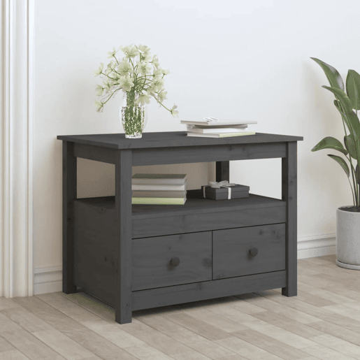 Mesa de Centro, Mesa baixa, 71x49x55 cm pinho maciço cinza Mesa de Centro, Mesa baixa, 71x49x55 cm pinho maciço cinza