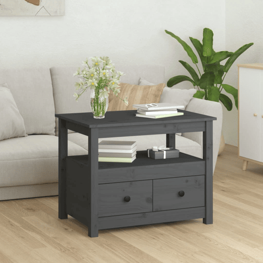 Mesa de Centro, Mesa baixa, 71x49x55 cm pinho maciço cinza Mesa de Centro, Mesa baixa, 71x49x55 cm pinho maciço cinza