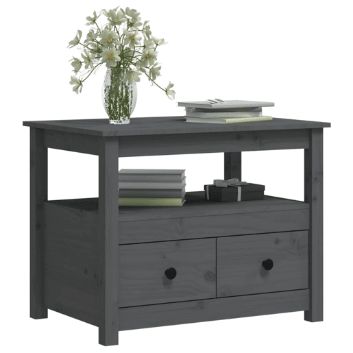 Mesa de Centro, Mesa baixa, 71x49x55 cm pinho maciço cinza Mesa de Centro, Mesa baixa, 71x49x55 cm pinho maciço cinza