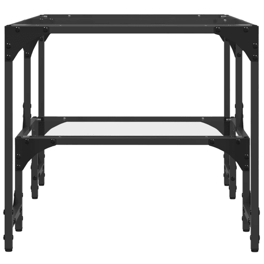Mesa de Centro, Mesa baixa c topo em vidro transparente 98,5x50x45 cm aço