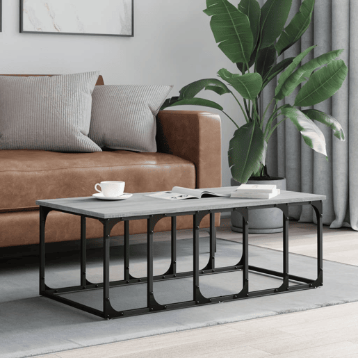 Mesa de Centro, Mesa baixa, 100x50x35,5 cm derivados madeira cinzento sonoma