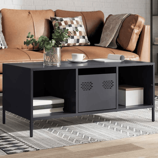 Mesa de Centro, Mesa baixa, 101,5x50x43,5 cm aço laminado a frio antracite