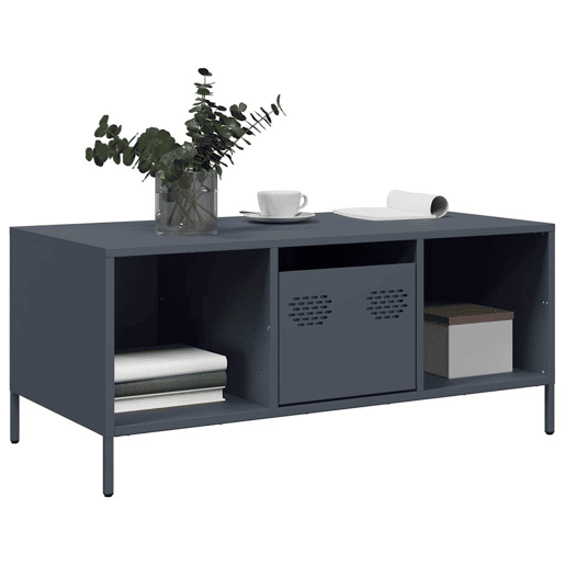 Mesa de Centro, Mesa baixa, 101,5x50x43,5 cm aço laminado a frio antracite