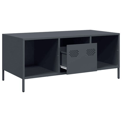 Mesa de Centro, Mesa baixa, 101,5x50x43,5 cm aço laminado a frio antracite