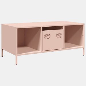 Mesa de Centro, Mesa baixa, 101,5x50x43,5 cm aço laminado a frio rosa
