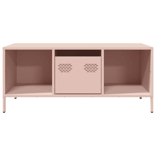 Mesa de Centro, Mesa baixa, 101,5x50x43,5 cm aço laminado a frio rosa