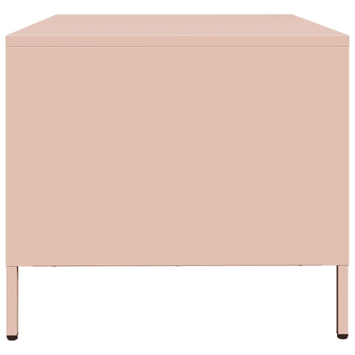 Mesa de Centro, Mesa baixa, 101,5x50x43,5 cm aço laminado a frio rosa