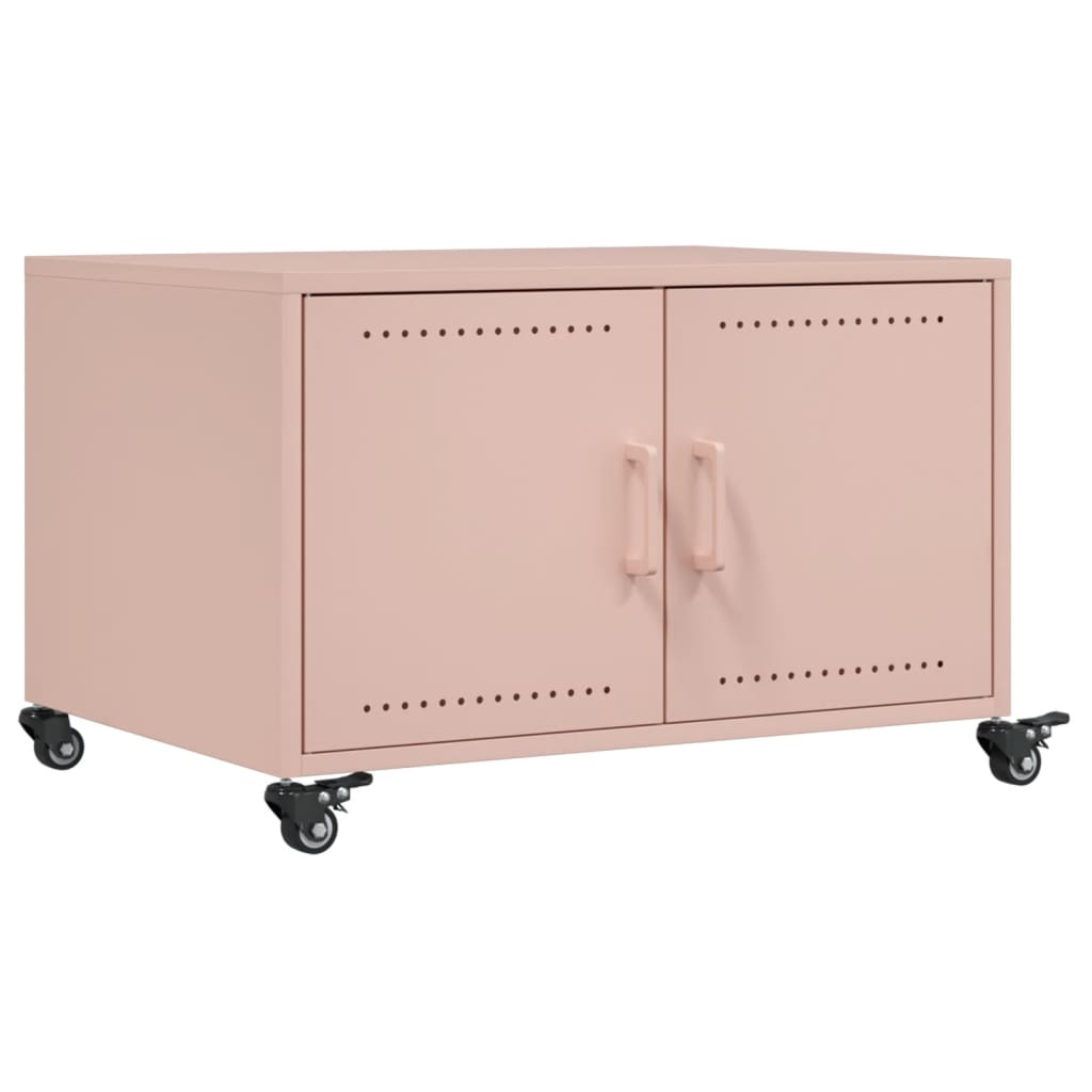mesa de cafe - mesa de centro acero rosa 68x50x435 cm