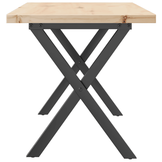 Mesa de Centro, Mesa baixa, estrutura em X 100x50x45,5cm pinhoaço