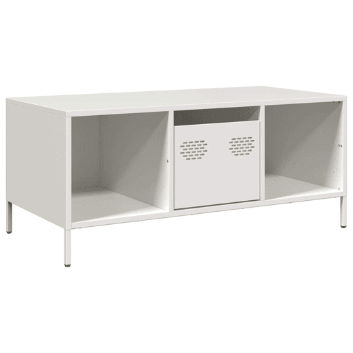 Mesa de Centro, Mesa baixa, 101,5x50x43,5 cm aço laminado a frio branco