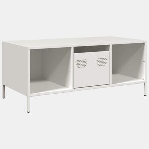 Mesa de Centro, Mesa baixa, 101,5x50x43,5 cm aço laminado a frio branco